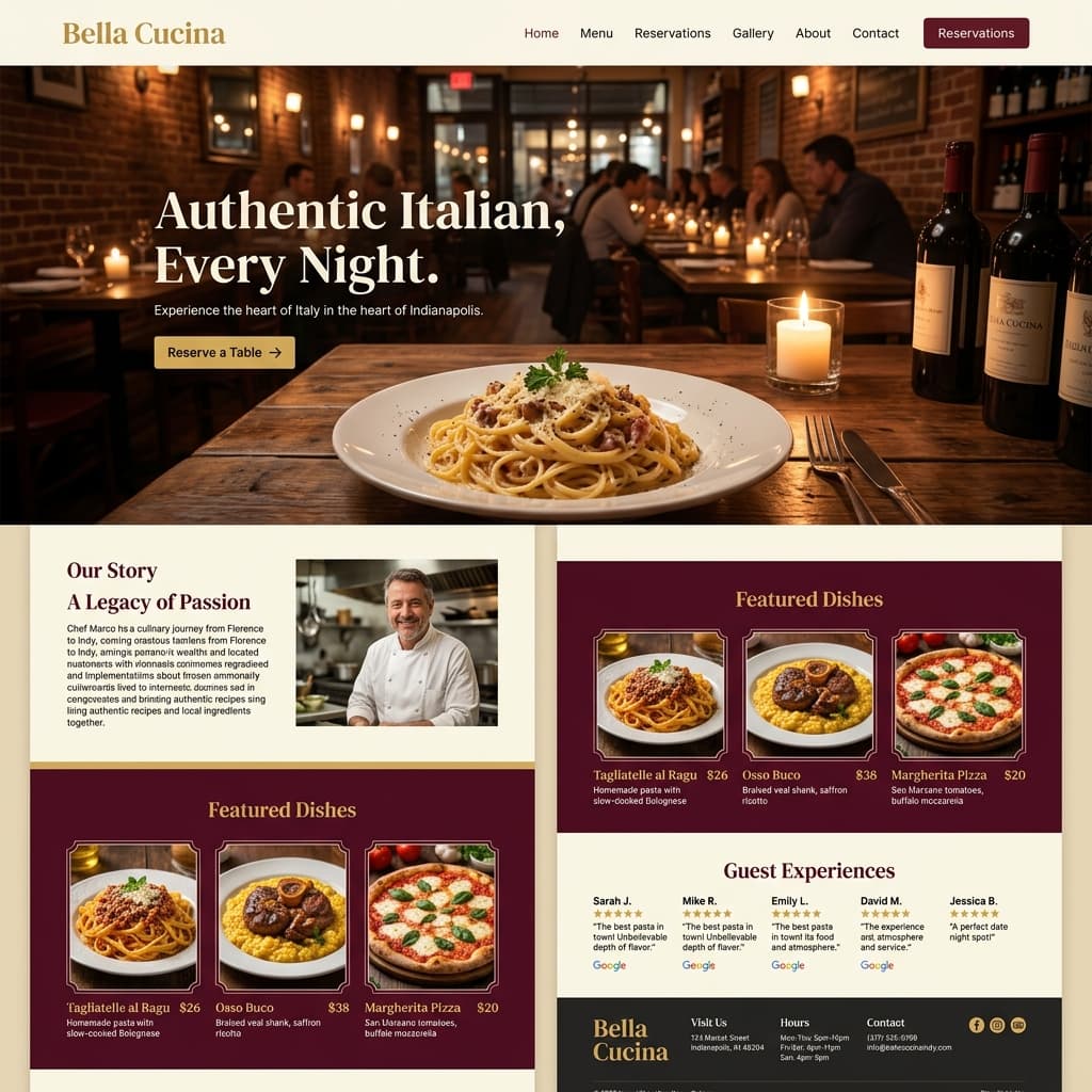 Local business website showcase
