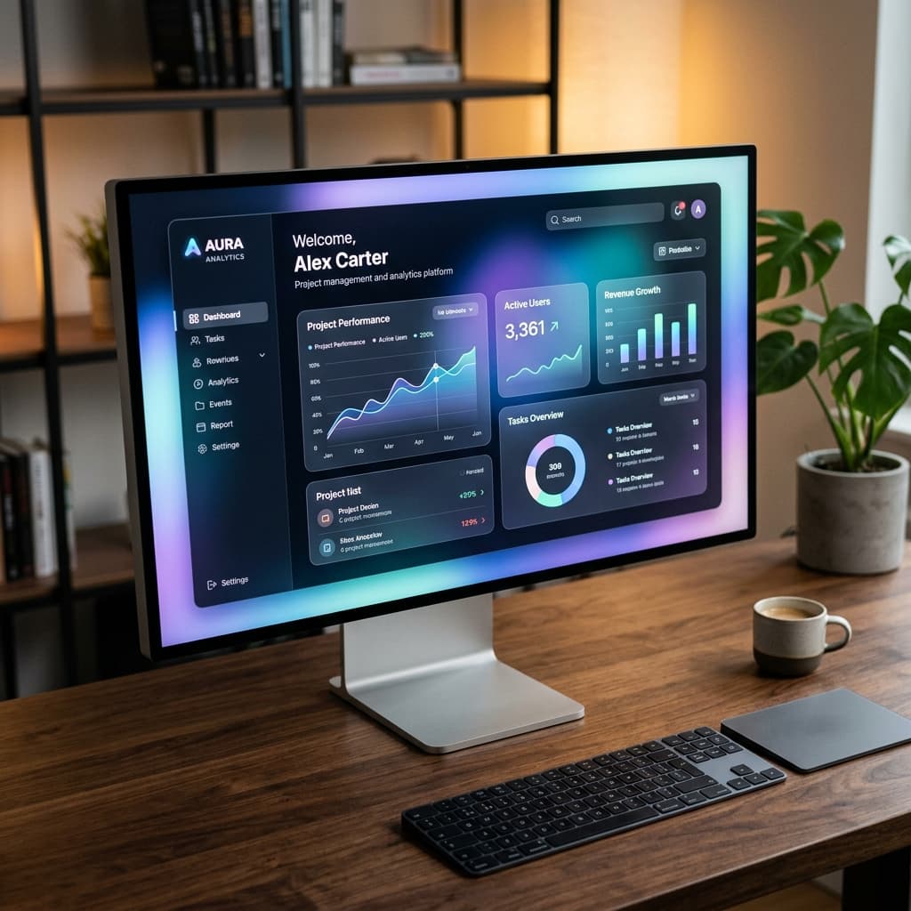 Glassmorphic Web Interface and Spring Animation Physics